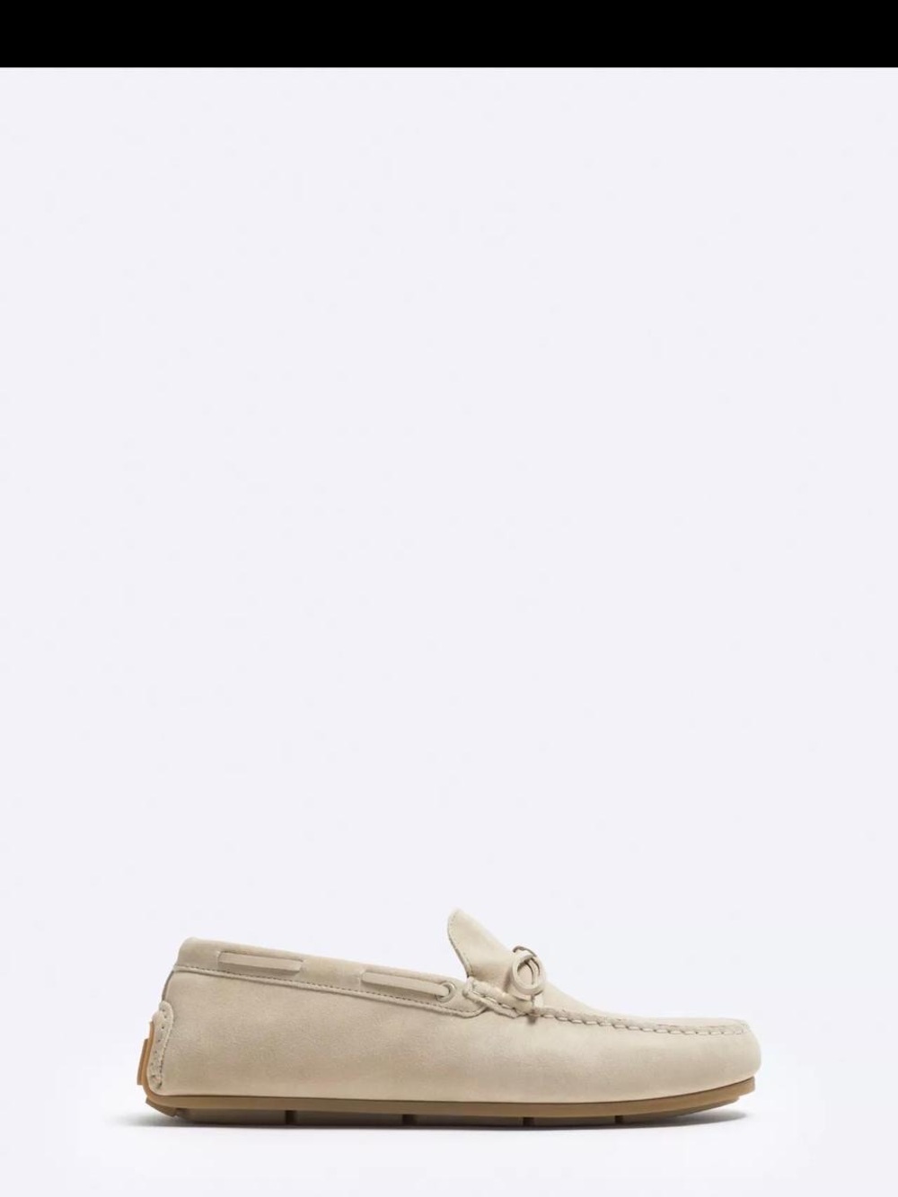 Zara Beige Suede Slip-On Driving Loafers